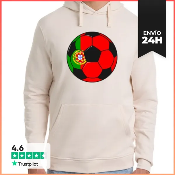 Sudadera Unisex Con Capucha Equipo De Fútbol Portugal LaTostadora