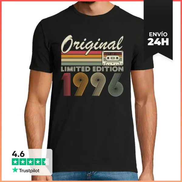 Camiseta Hombre Clásica 30 Cumpleaños 30 Años Vintage 1996