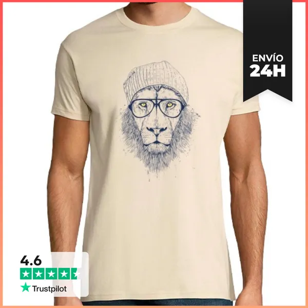 Camiseta Hombre Clásica Cool Lion LaTostadora