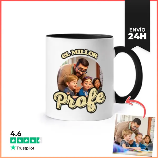 Taza De Colores Efecto Animación 3D Taza El Millor Profe Foto
