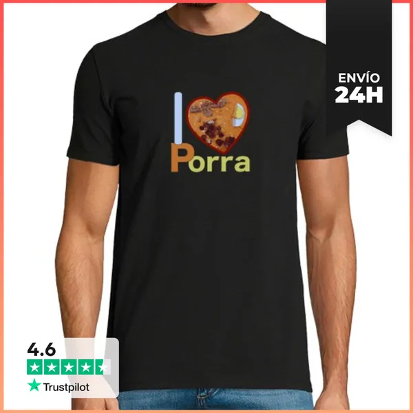 Camiseta Hombre Clásica I Love Porra LaTostadora