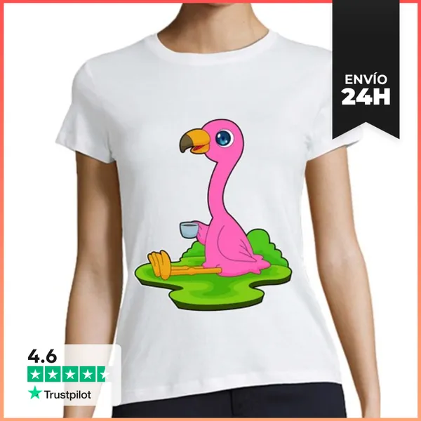 Camiseta Mujer Clásica Taza De Café De Flamenco LaTostadora