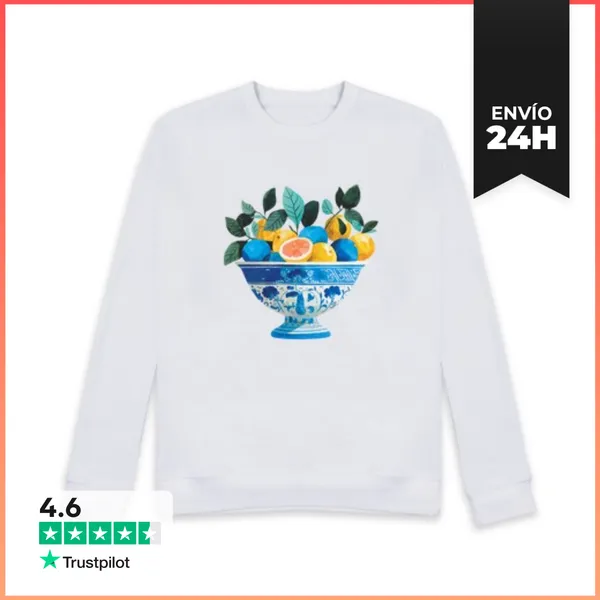 Sudadera Unisex Gran Cuenco Azul Con Cítricos LaTostadora