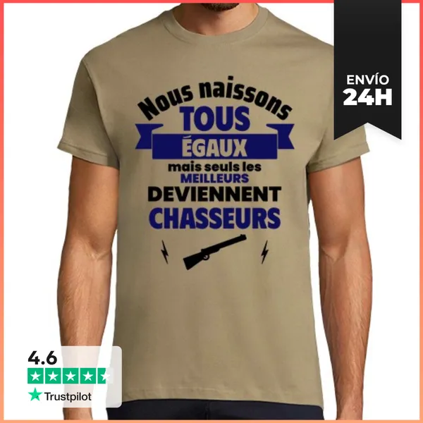 Camiseta Hombre Clásica Mejores Cazadores Día Del Padre