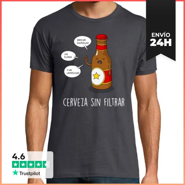Camiseta Hombre Clásica Cerveza Sin Filtrar LaTostadora