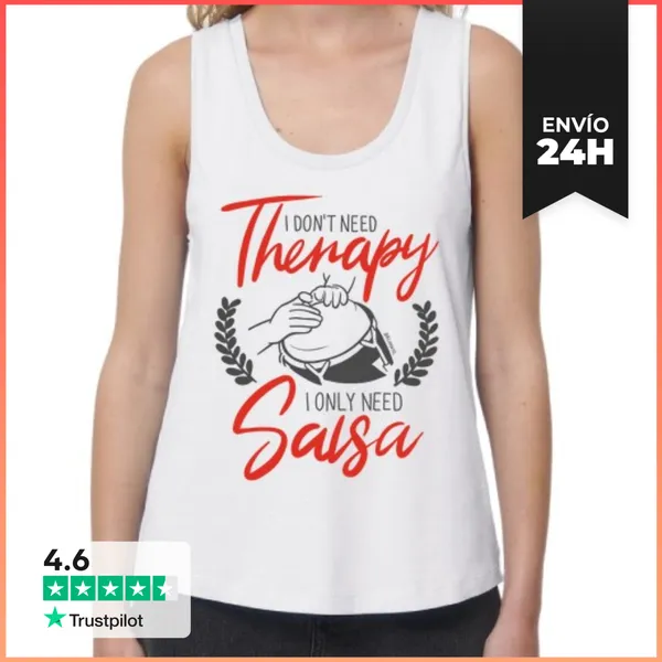 Camiseta Mujer Sin Mangas, Loose Fit No Necesito Terapia.