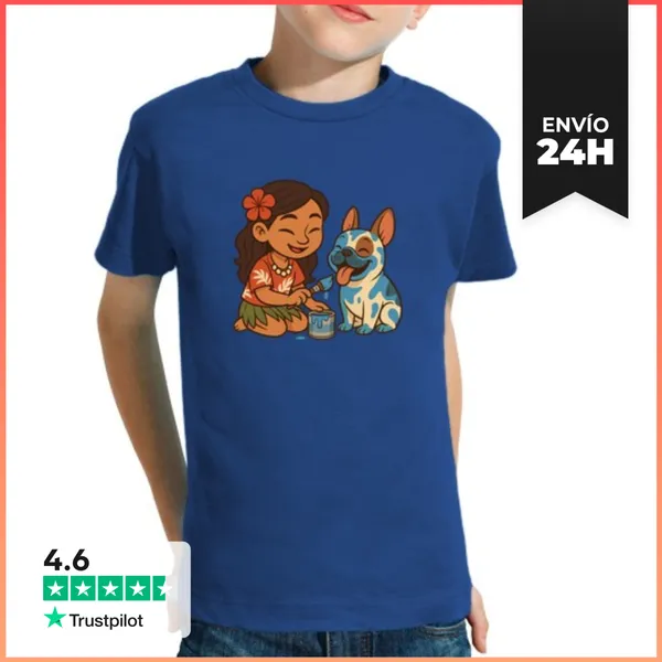 Camiseta Clásica Para Niños Blue Bulldog LaTostadora