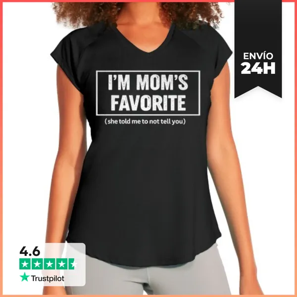 Camiseta Deportiva Mujer El Humor Favorito De Mamá Día De Las