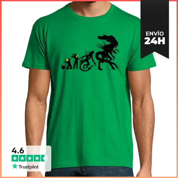 Camiseta Hombre Clásica Alien Evolution LaTostadora