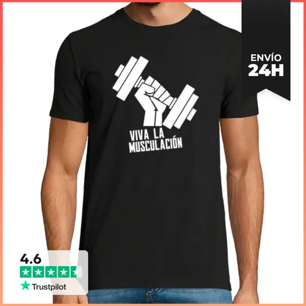 Camiseta Hombre Clásica Culturismo Viva LaTostadora