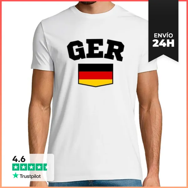 Camiseta Hombre Clásica Camiseta Alemania GER Personalizable