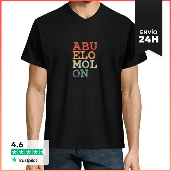 Camiseta Hombre, Cuello Pico Abuelo Molon LaTostadora