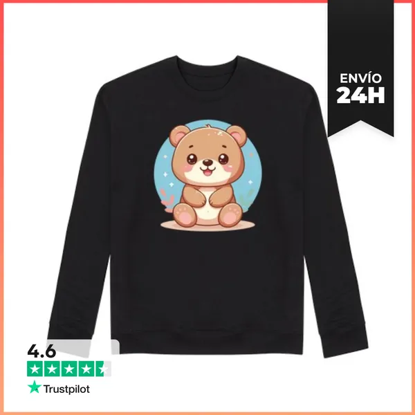Sudadera Unisex Oso Kawaii Estilo Peluche LaTostadora
