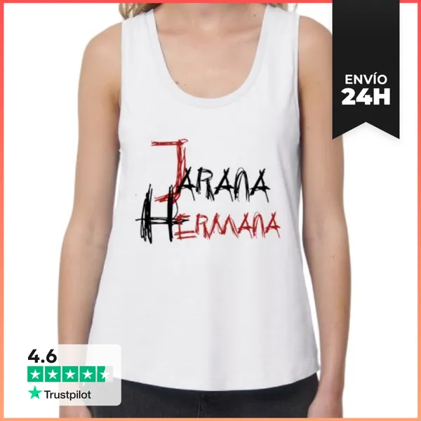 Camiseta Mujer Sin Mangas, Loose Fit Jarana Hermana- La Casa De