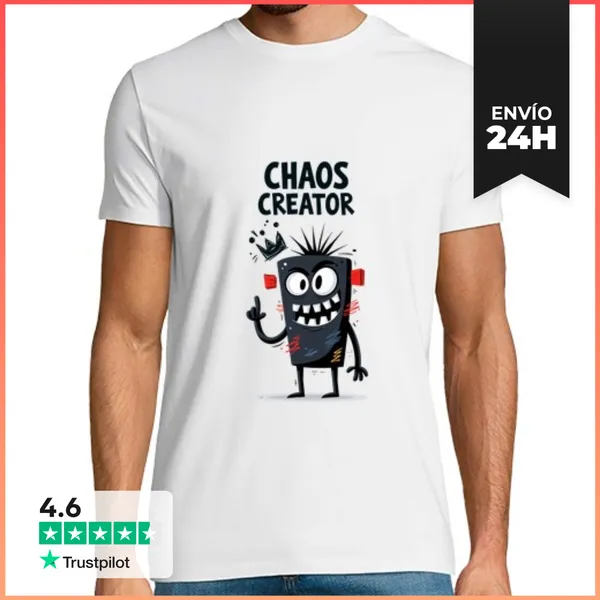 Camiseta Hombre Clásica Chaos Creator Camiseta Divertida De