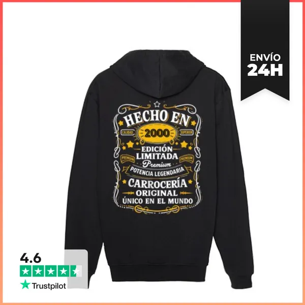 Sudadera Unisex Con Capucha Hecho En 2000 Edición Limitada Regalo