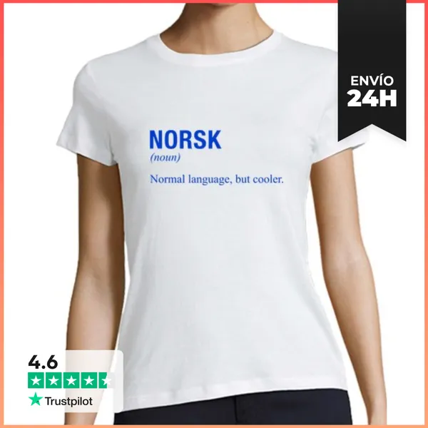 Camiseta Mujer Clásica Noruega Idioma Noruego LaTostadora