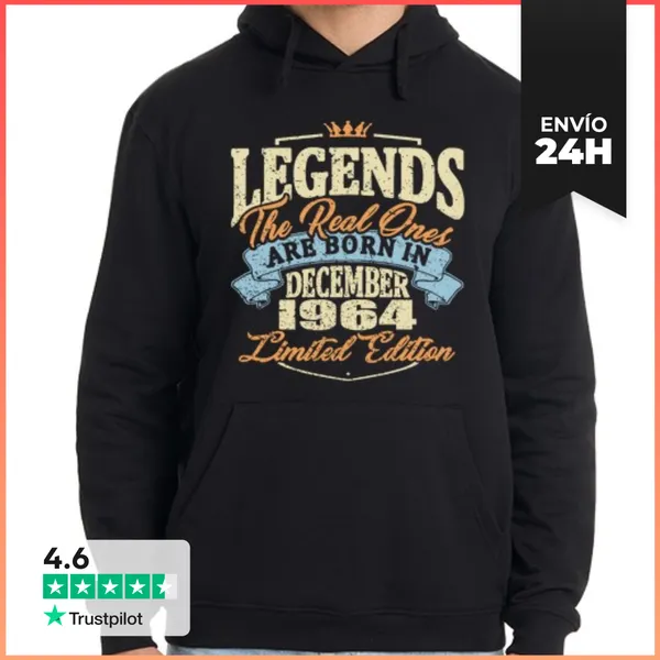 Sudadera Unisex Con Capucha Nacido En Diciembre De 1964