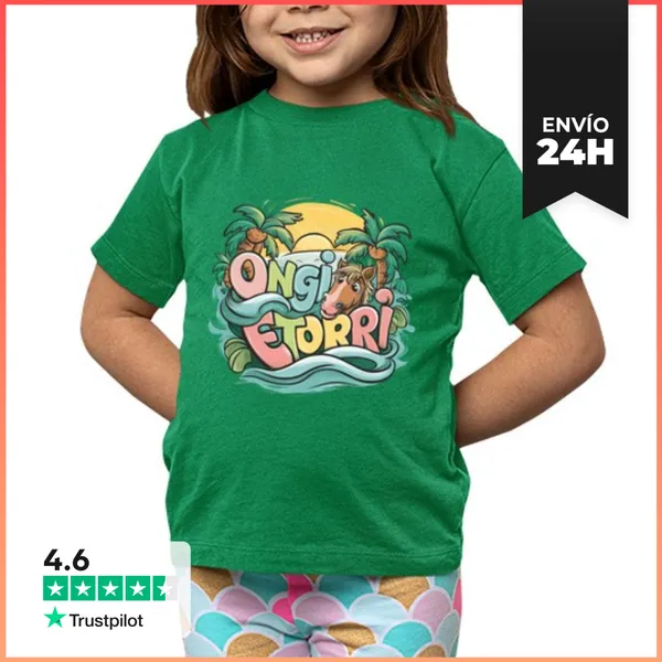 Camiseta Clásica Para Niños Regalo Bienvenida Souvenir País Vasco