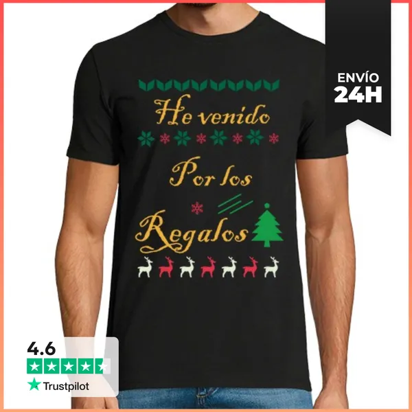 Camiseta Hombre Clásica He Venido Por Los Regalos LaTostadora