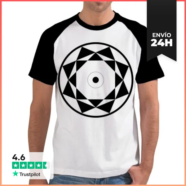 Camiseta Hombre, Estilo Béisbol Diseño De Mandala De Estrella