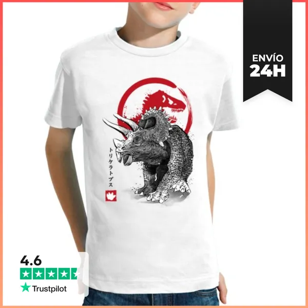 Camiseta Clásica Para Niños Triceratops Sumi E LaTostadora