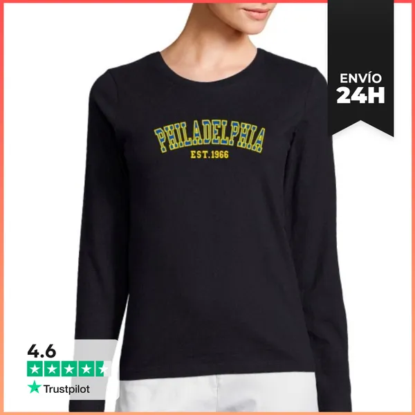Camiseta Mujer Manga Larga Filadelfia Est 1966 LaTostadora