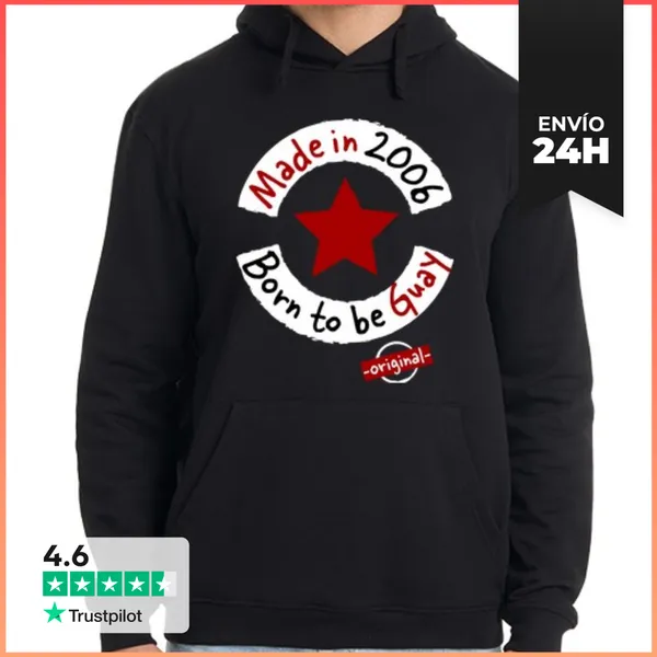 Sudadera Unisex Con Capucha Made In 2006 Born To Be Guay