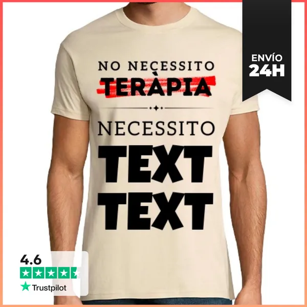 Camiseta Hombre Clásica No Necessito Teràpia CAT -
