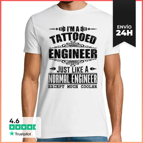 Camiseta Hombre Clásica Soy Ingeniero Tatuado LaTostadora