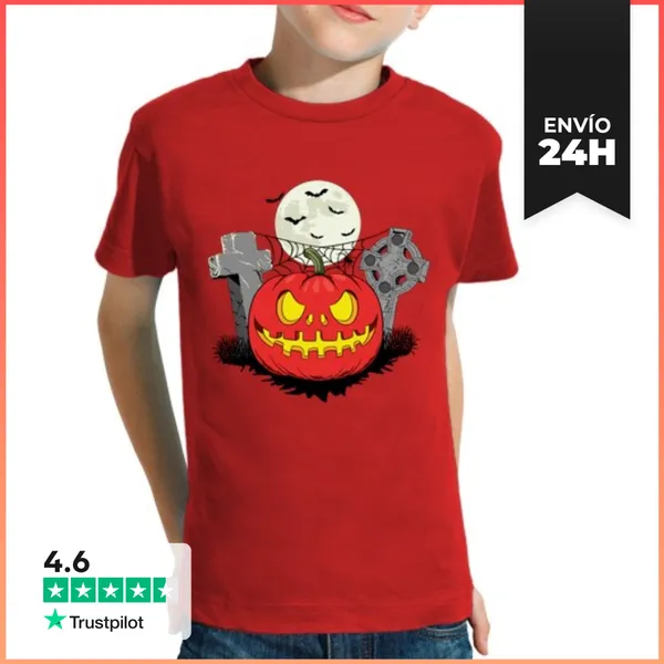 Camiseta Clásica Para Niños Calabaza De Halloween LaTostadora