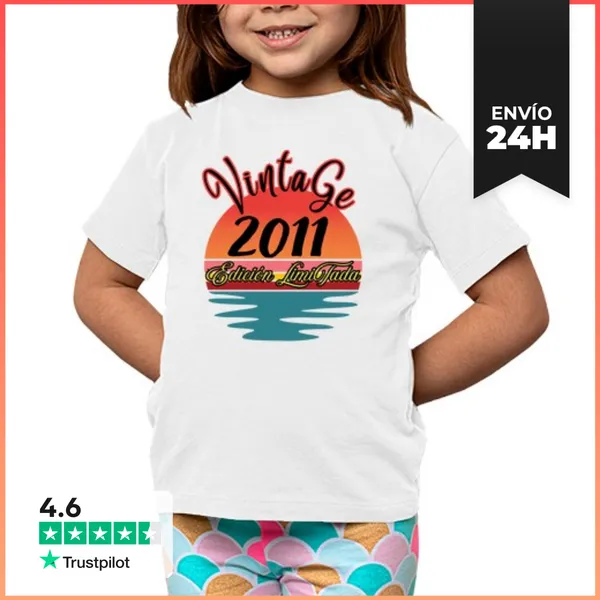 Camiseta Clásica Para Niños Vintage 2011 Edición Limitada Regalo