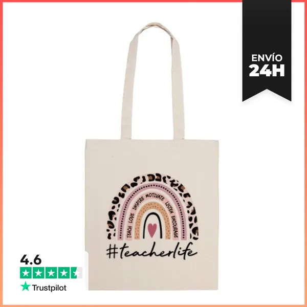 Bolsa De Tela Vida De Profesor, Arco Iris LaTostadora