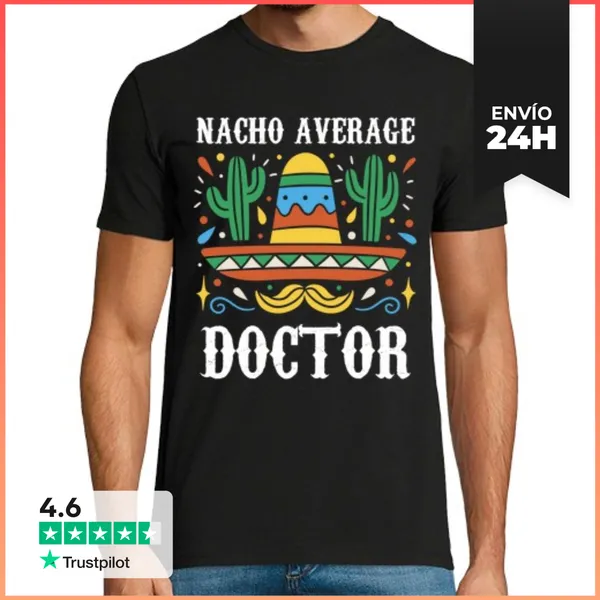 Camiseta Hombre Clásica Nacho Promedio Doctor Divertido Para Mé
