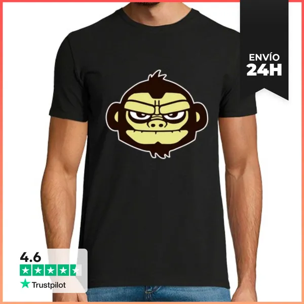 Camiseta Hombre Clásica Gorila Mono Mono LaTostadora