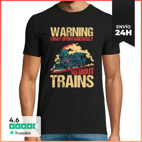 Camiseta Hombre Clásica Trenes Y Regalo De Ferrocarril