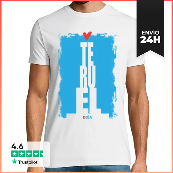 Camiseta Hombre Clásica Teruel-Corazón Hombre, Manga Corta,