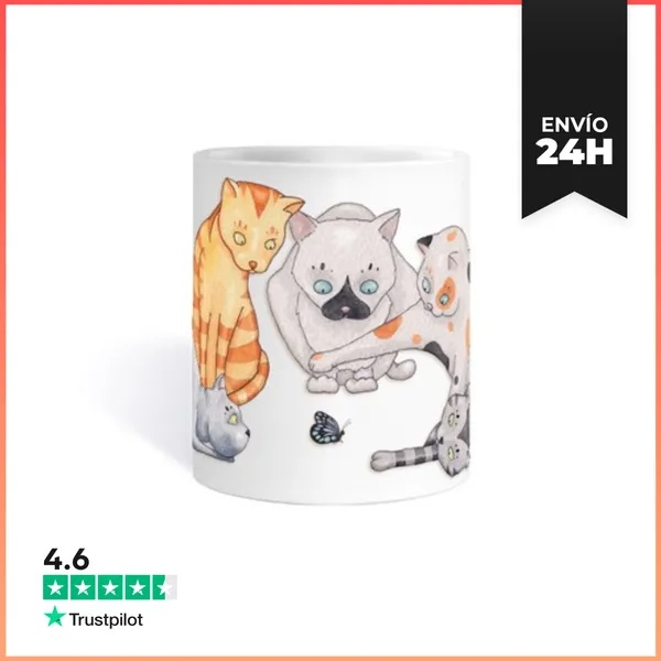 Taza Cats And Butterfly LaTostadora