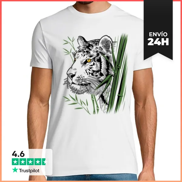 Camiseta Hombre Clásica Tigre Bamboo LaTostadora