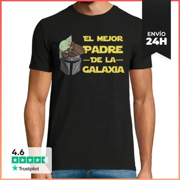 Camiseta Hombre Clásica El Mejor Padre De La Galaxia LaTostadora