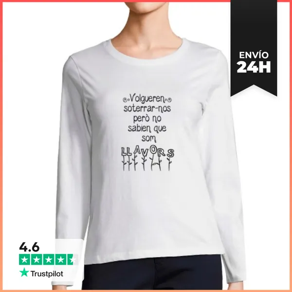 Camiseta Mujer Manga Larga Volgueren Soterrar-nos. LaTostadora