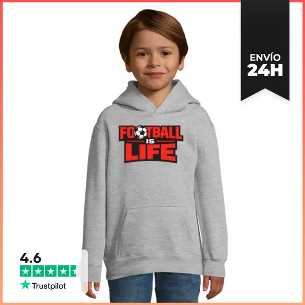 Sudadera Para Niños Con Capucha El Fútbol Es Vida LaTostadora
