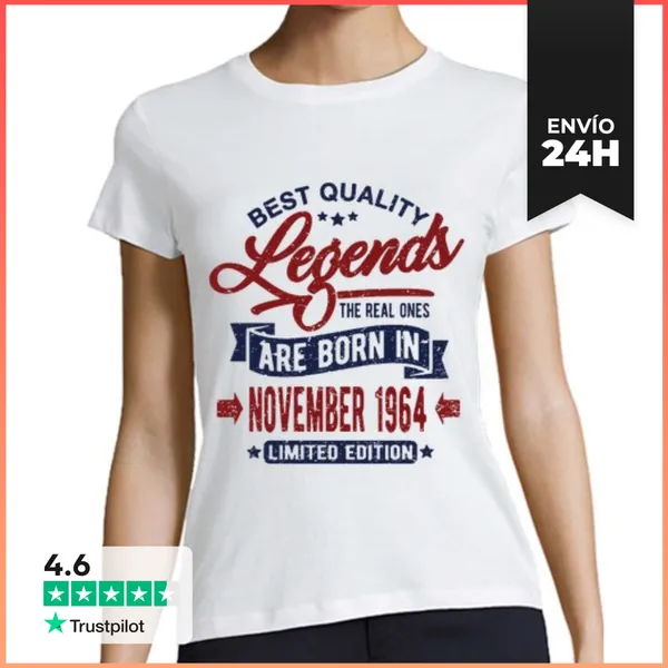 Camiseta Mujer Clásica Leyendas Noviembre 1964 LaTostadora