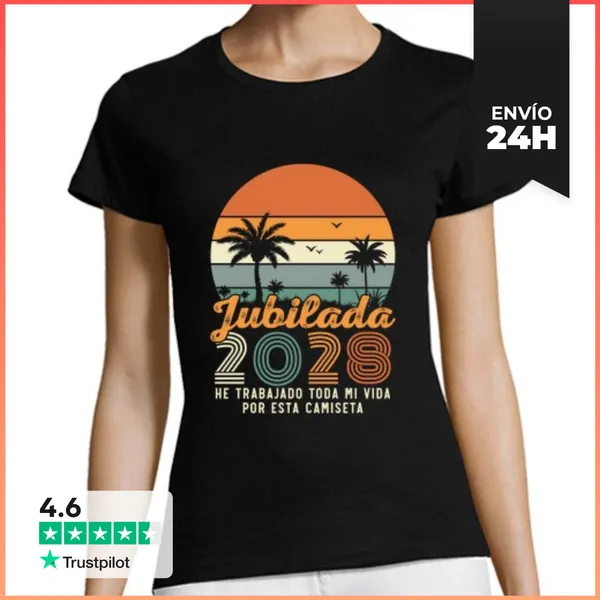 Camiseta Mujer Clásica Jubilada 2028, Regalo Para Retirada