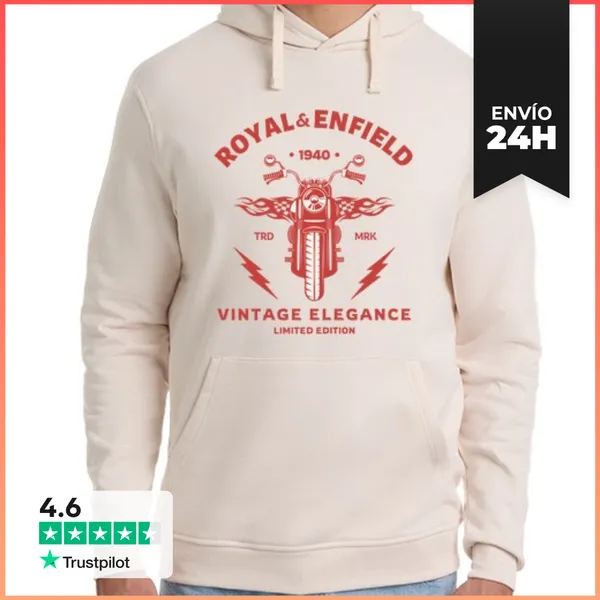 Sudadera Unisex Con Capucha Royal Enfield 1940 Vintage Elegance -