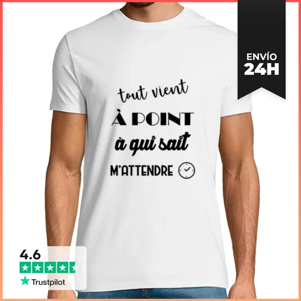 Camiseta Hombre Clásica Yo La Que Espera / Humor / Retardo