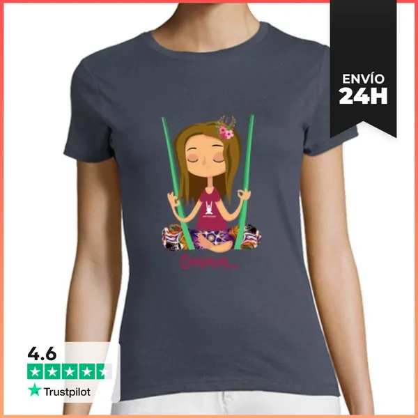 Camiseta Mujer Clásica Aeroyoga 1 Cam. Manga Corta Oscura