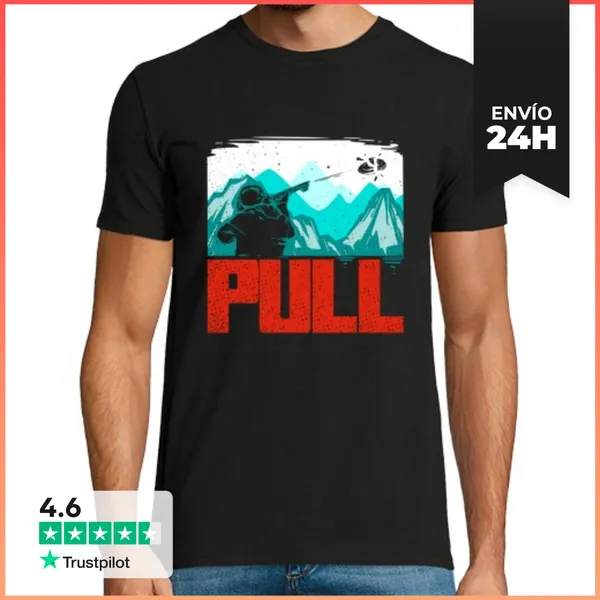 Camiseta Hombre Clásica Pull Clay Shooting Pigeon Shooters
