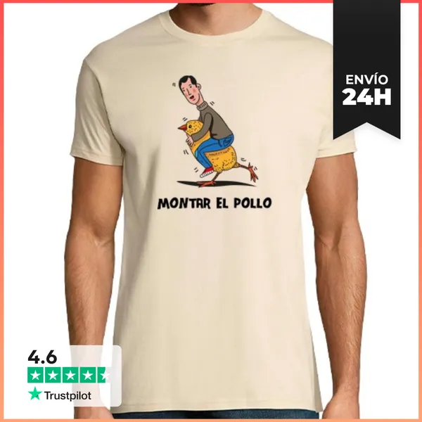 Camiseta Hombre Clásica Montar El Pollo LaTostadora
