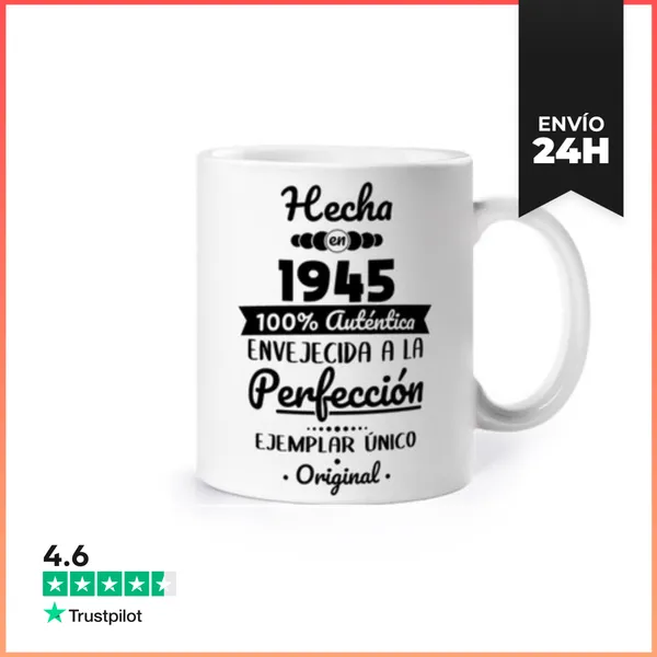 Taza 80 Cumpleanos Hecha En 1945 Perfeccion LaTostadora